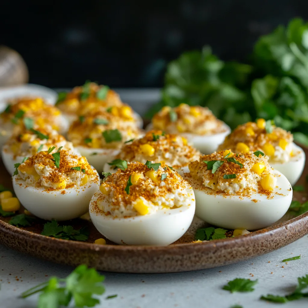 Mexican Street Corn Deviled Eggs