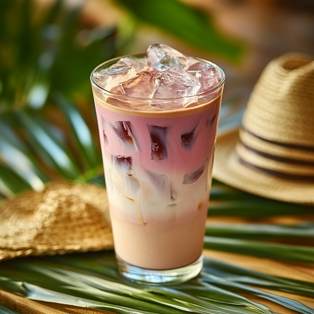 Pink Coconut Iced Latte
