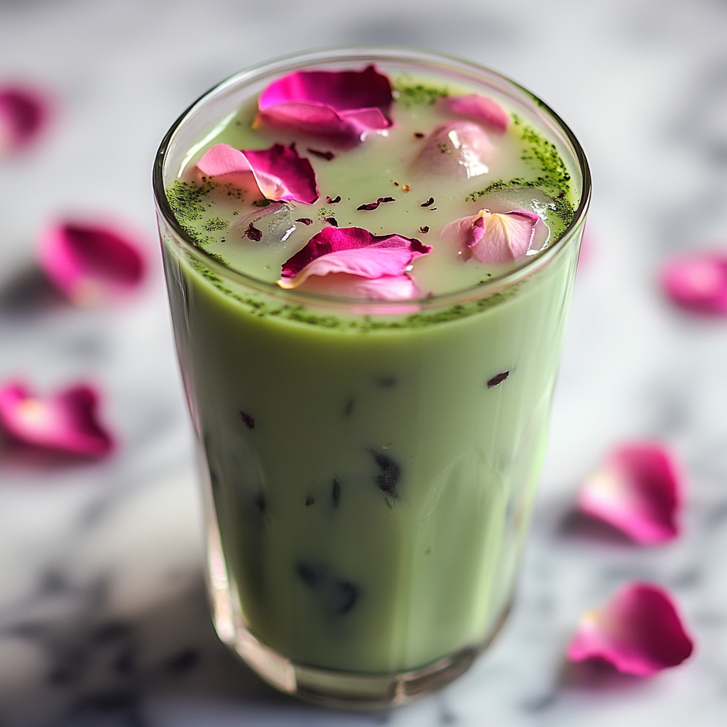 Iced Rose Matcha Latte