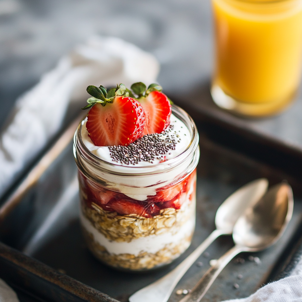 Strawberries and Cream Overnight Oats