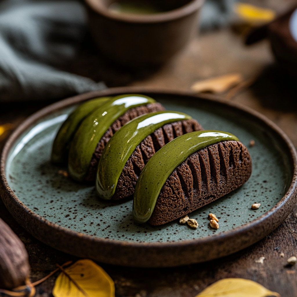 Matcha Dipped Chocolate Madeleines