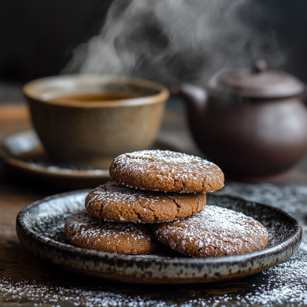 Hojicha Gingerbread Cookies