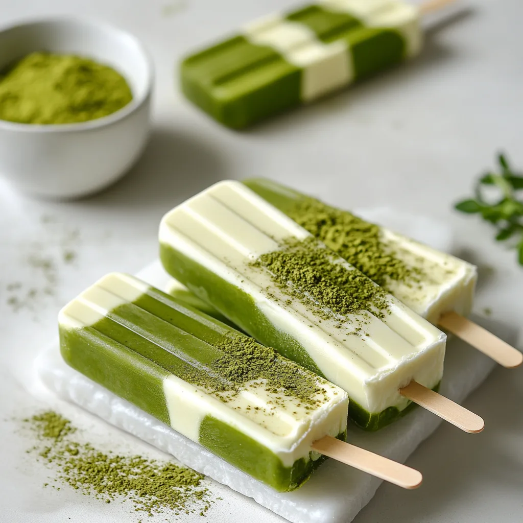 Matcha Cheese Foam Popsicles