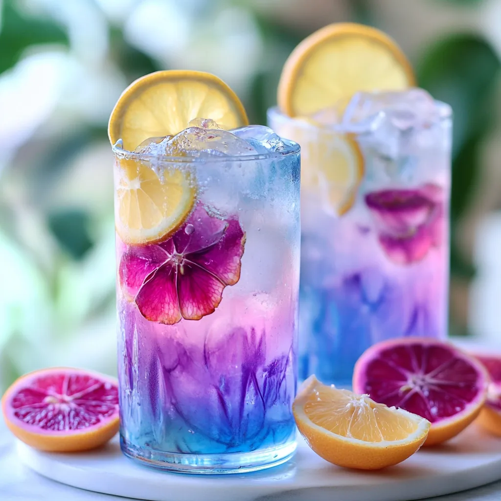 Butterfly Pea Flower Iced Latte With Lavender Honey