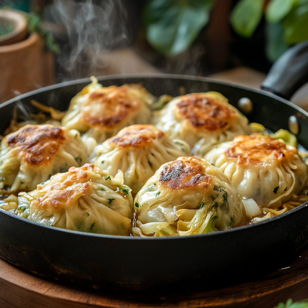Pan-Fried Cabbage and Noodle Buns