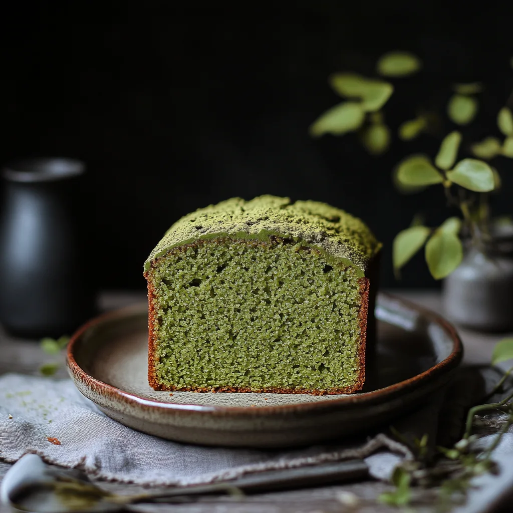 Japanese Matcha Pound Cake with Subtle Sweetness