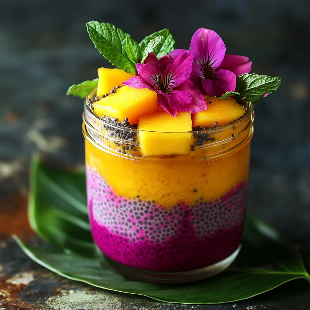 Mango and Dragon Fruit Chia Pudding