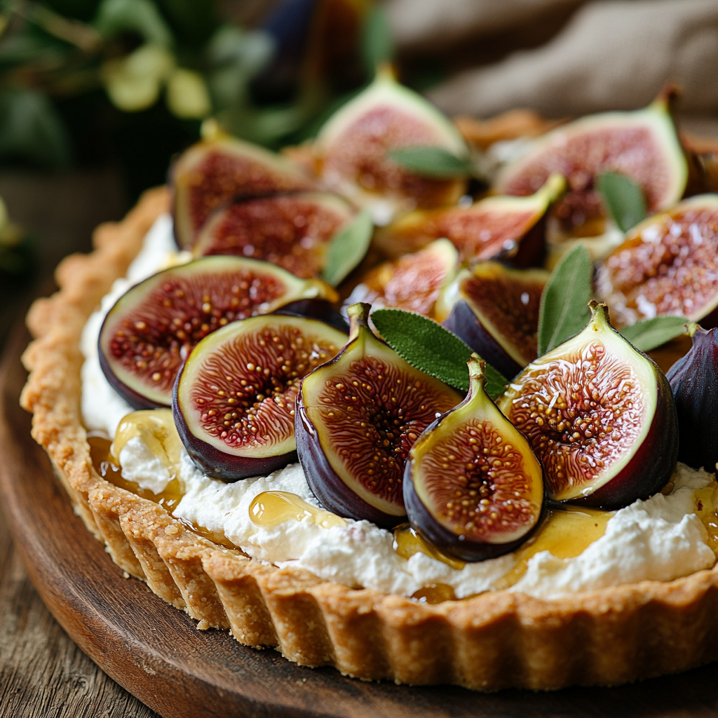 Fig & Honey Tart with Whipped Ricotta