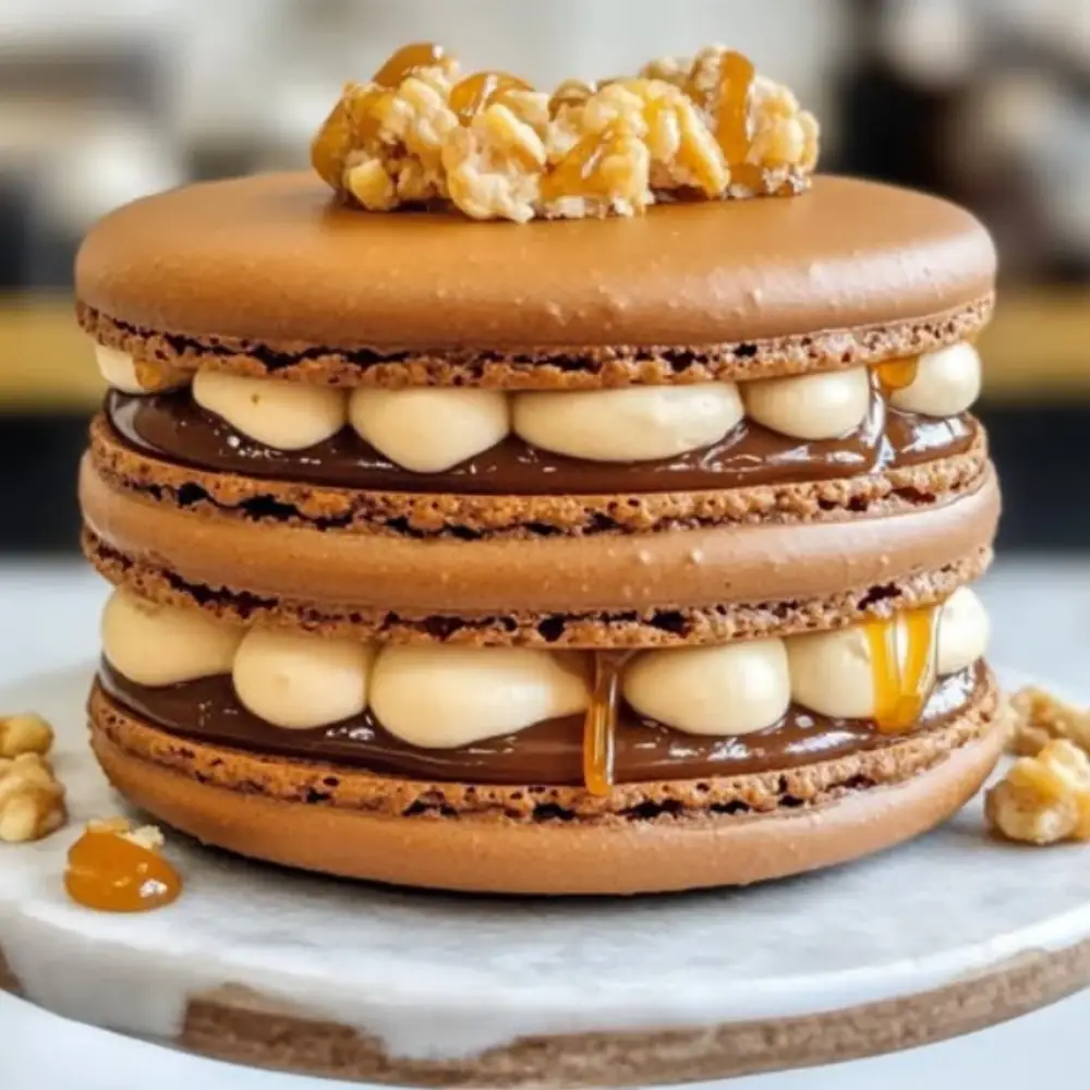 Caramel Macaron Cake