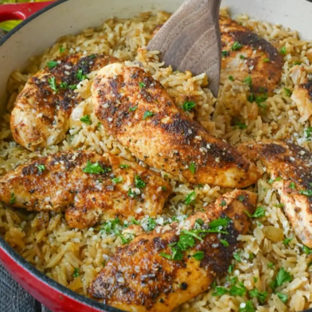 Garlic Chicken Rice Bake