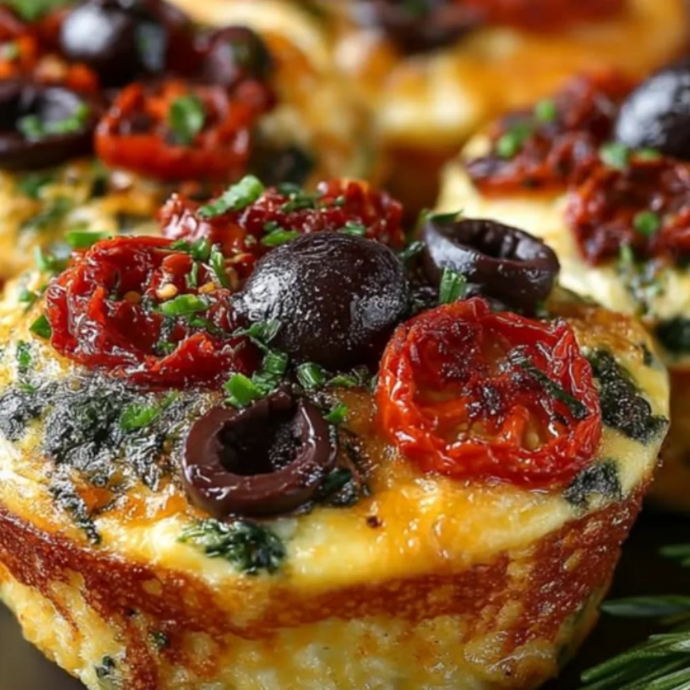 Mediterranean Egg Muffins with Sun-Dried Tomato and Kalamata Olives