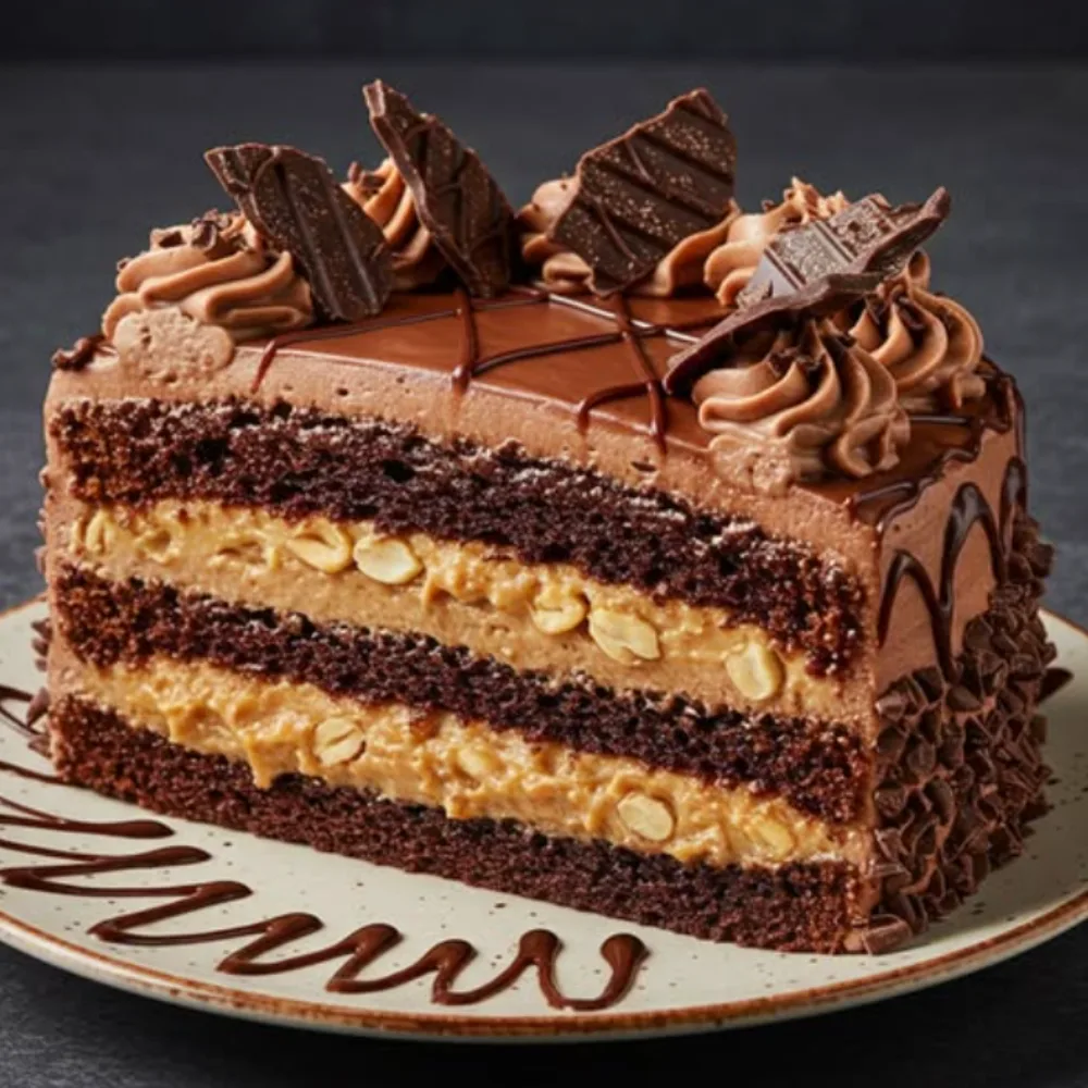 Heavenly Chocolate Peanut Butter Ooey Gooey Cake