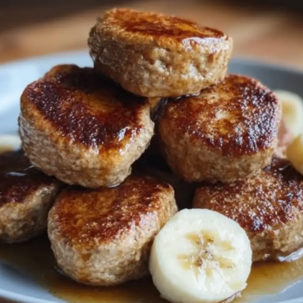 Cinnamon-Banana Protein Pancake Bites