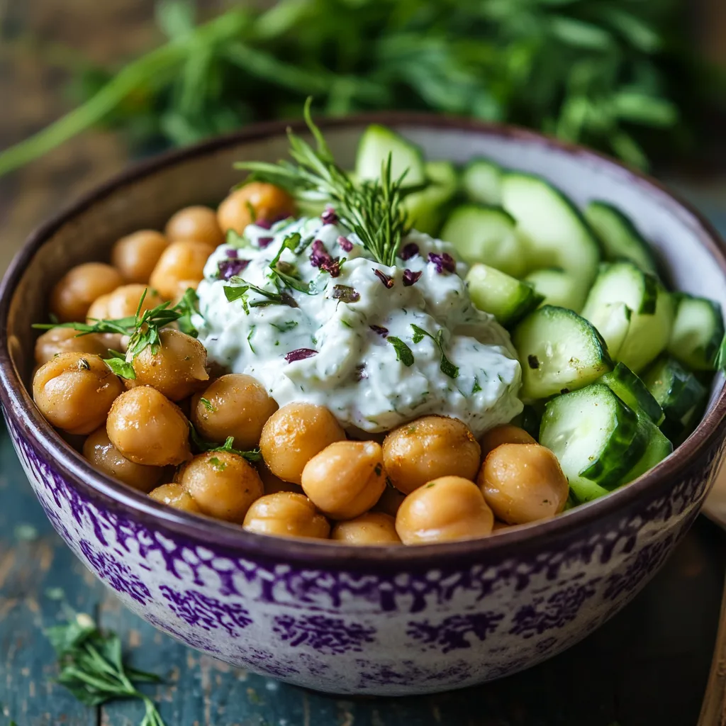 Mediterranean Chickpea Bowl with Tzatziki