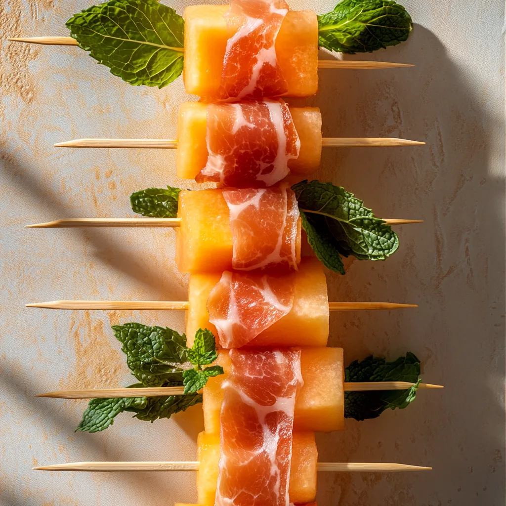 Cantaloupe and Prosciutto Skewers