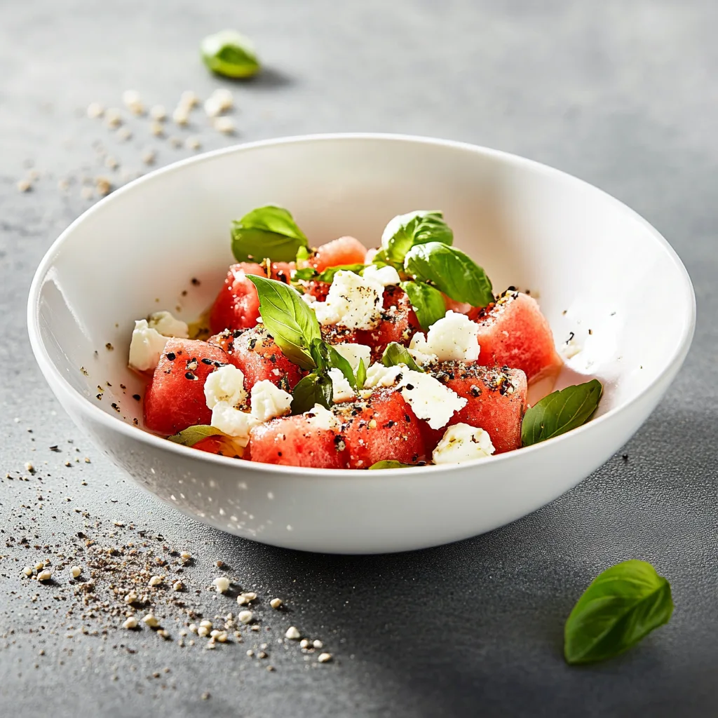 Basil Watermelon Salad with Feta