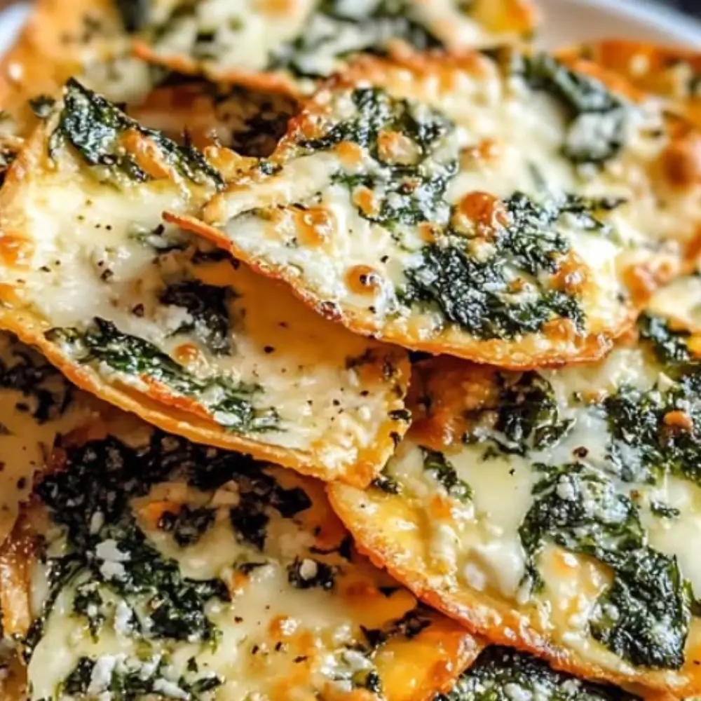 Mediterranean Spinach and Feta Cheese Crisps