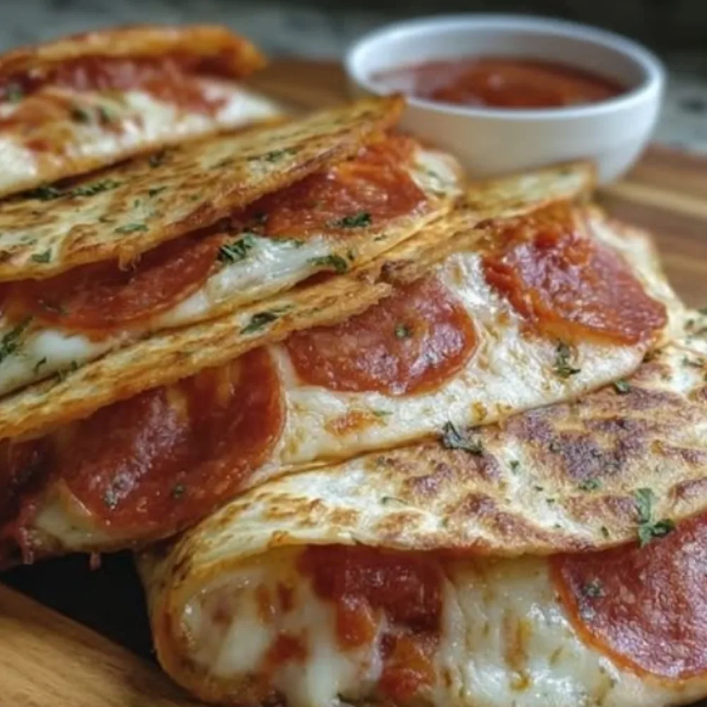 Pizza Quesadillas with Pepperoni