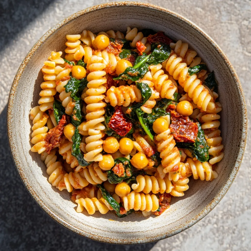 Sundried Tomato and Chickpea Pasta
