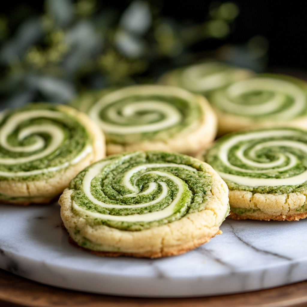 Matcha White Chocolate Swirl Cookies