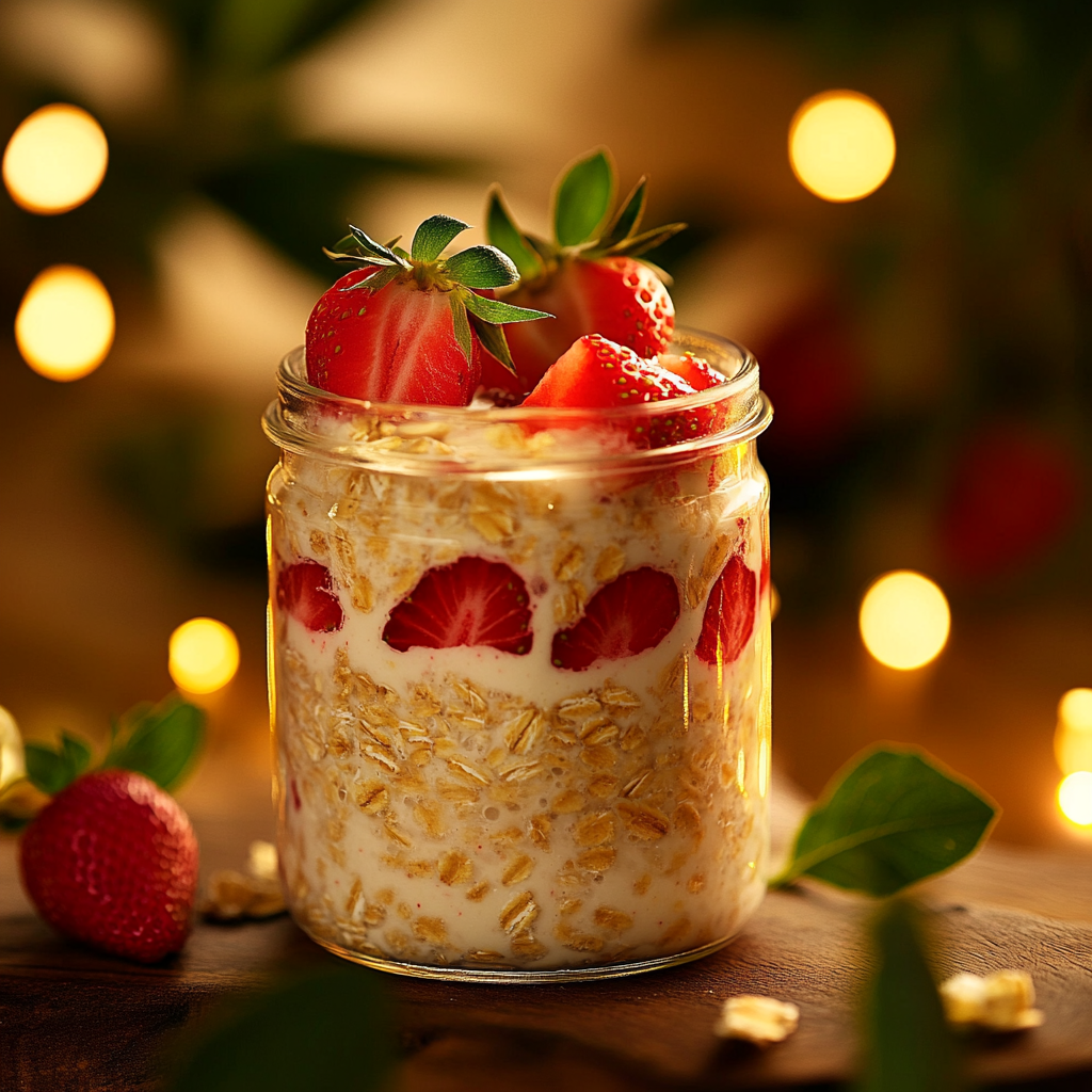 Strawberries and Cream Overnight Oats