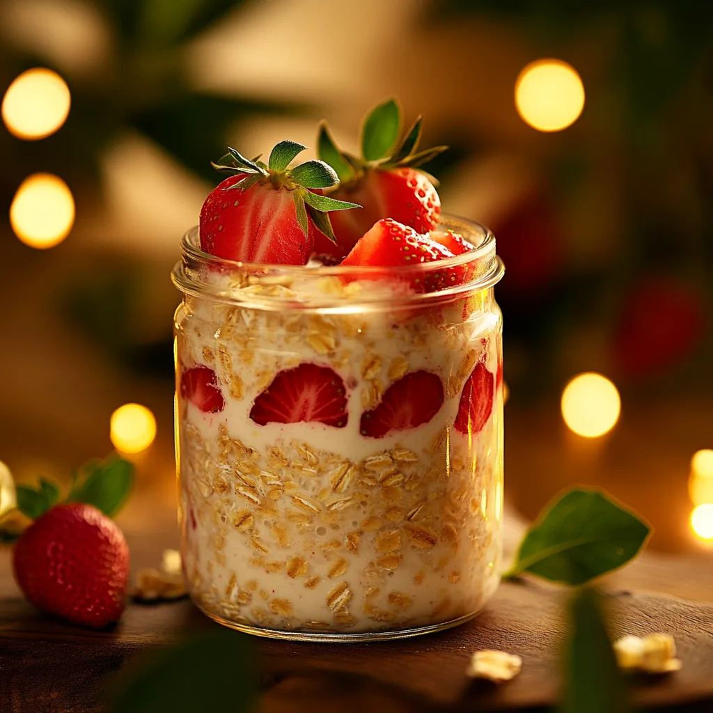 Strawberries and Cream Overnight Oats