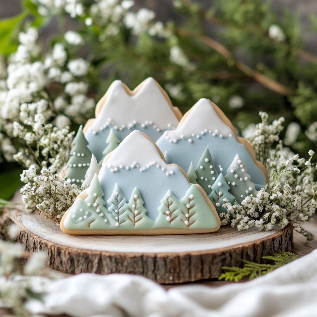 Mountain Baby Shower Cookies