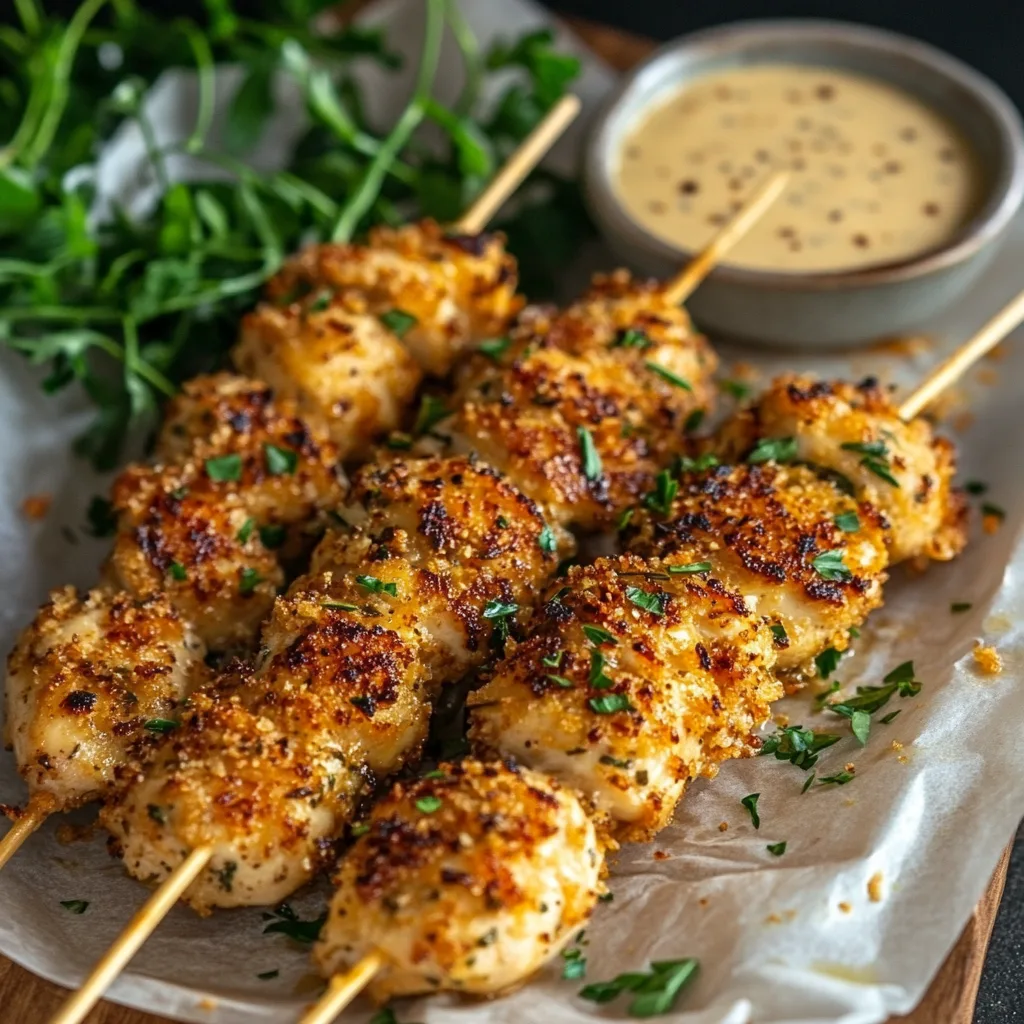 Garlic Parmesan Chicken Skewers Air Fryer