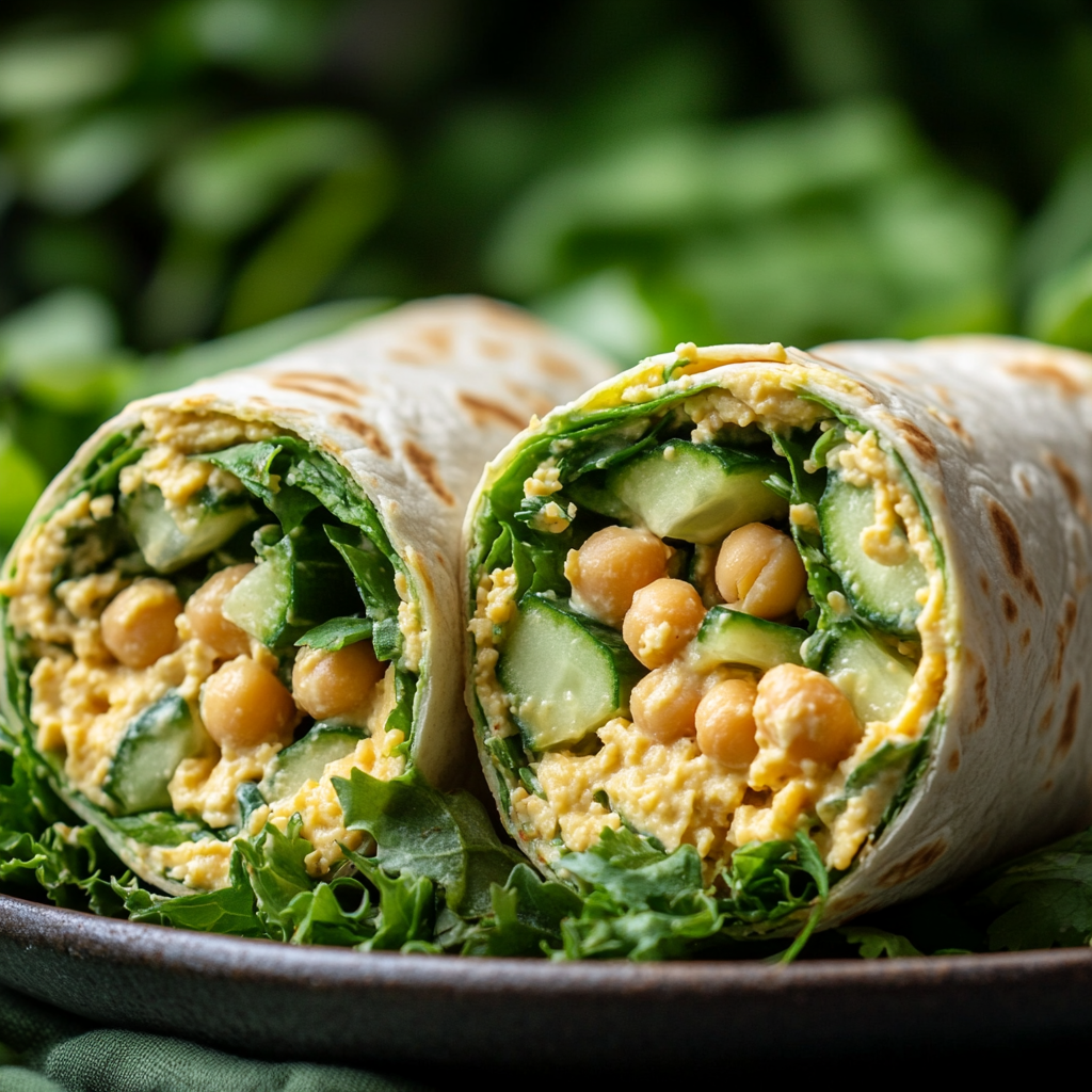 Creamy Cucumber Chickpea Wraps