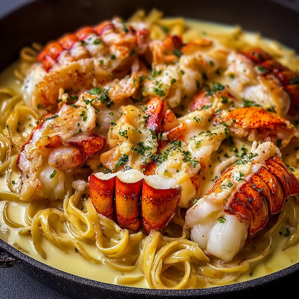 Cajun Lobster, Crab, and Salmon Alfredo Recipe - Recipe Image