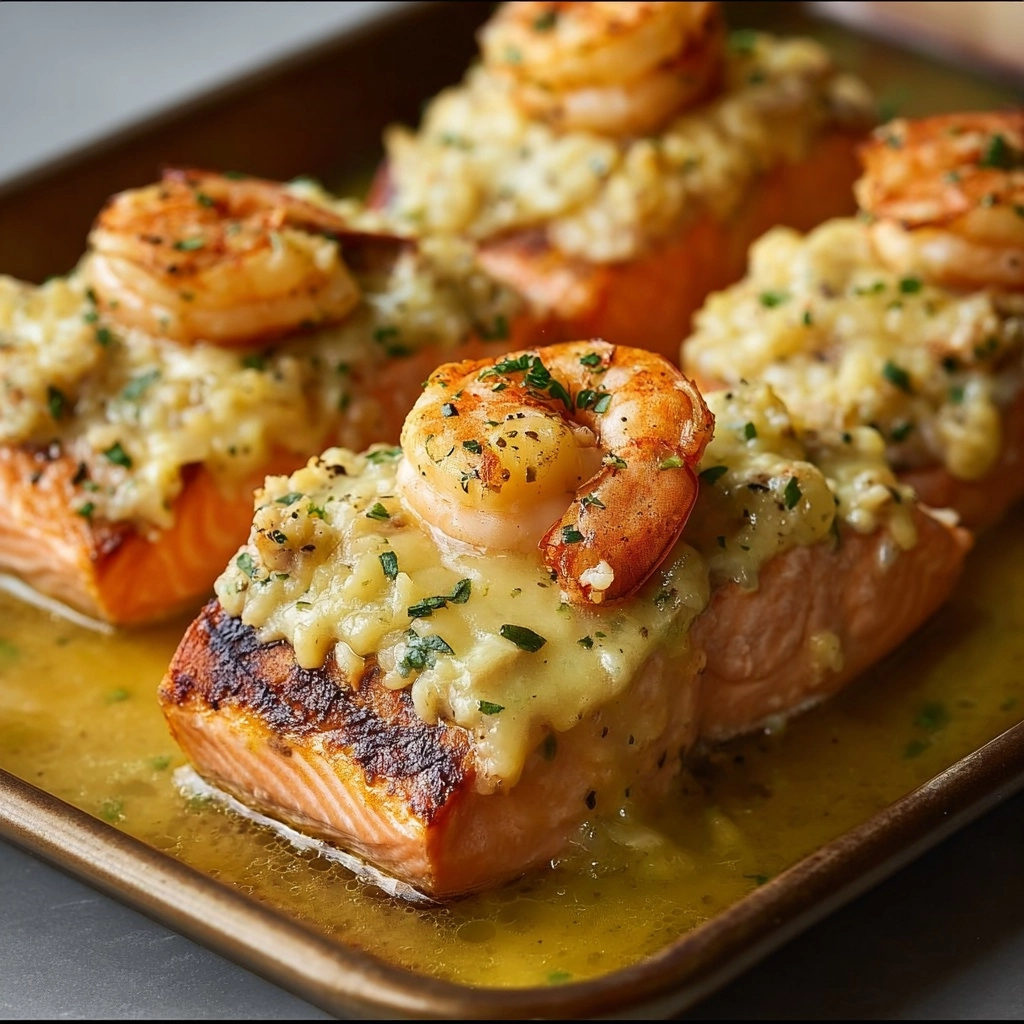 Crab and Shrimp Stuffed Salmon Recipe