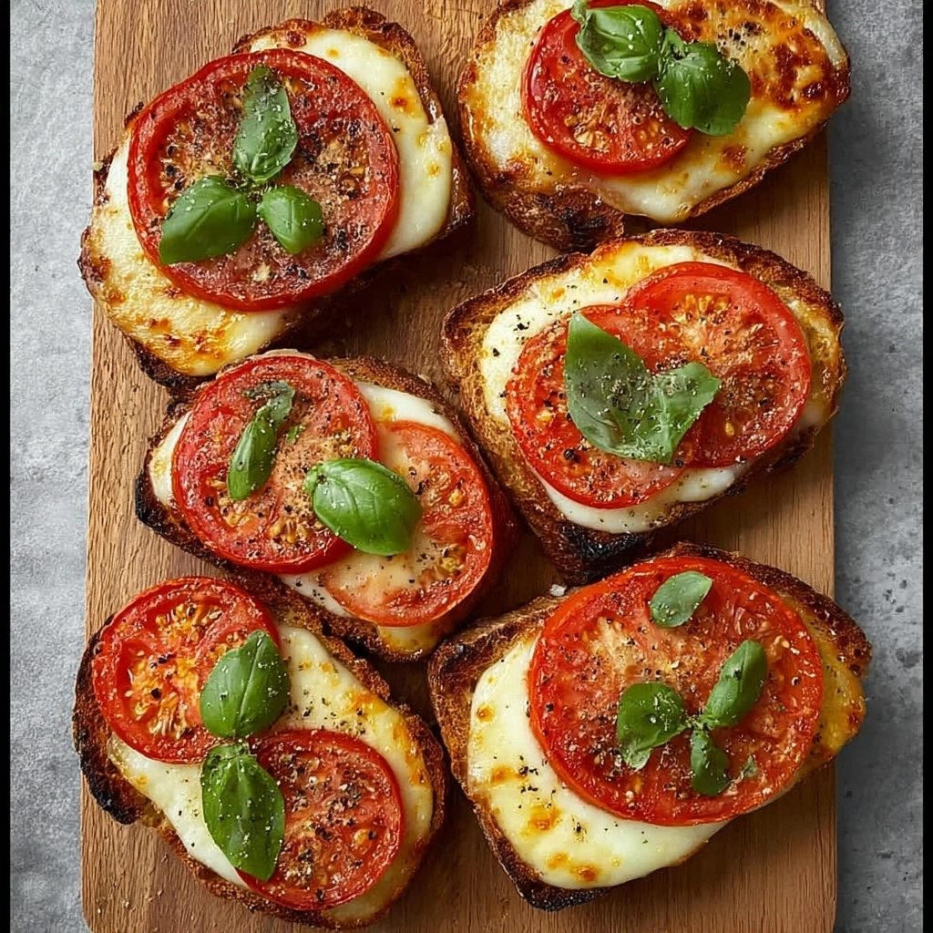 Tomato Basil Mozzarella Toasts Recipe