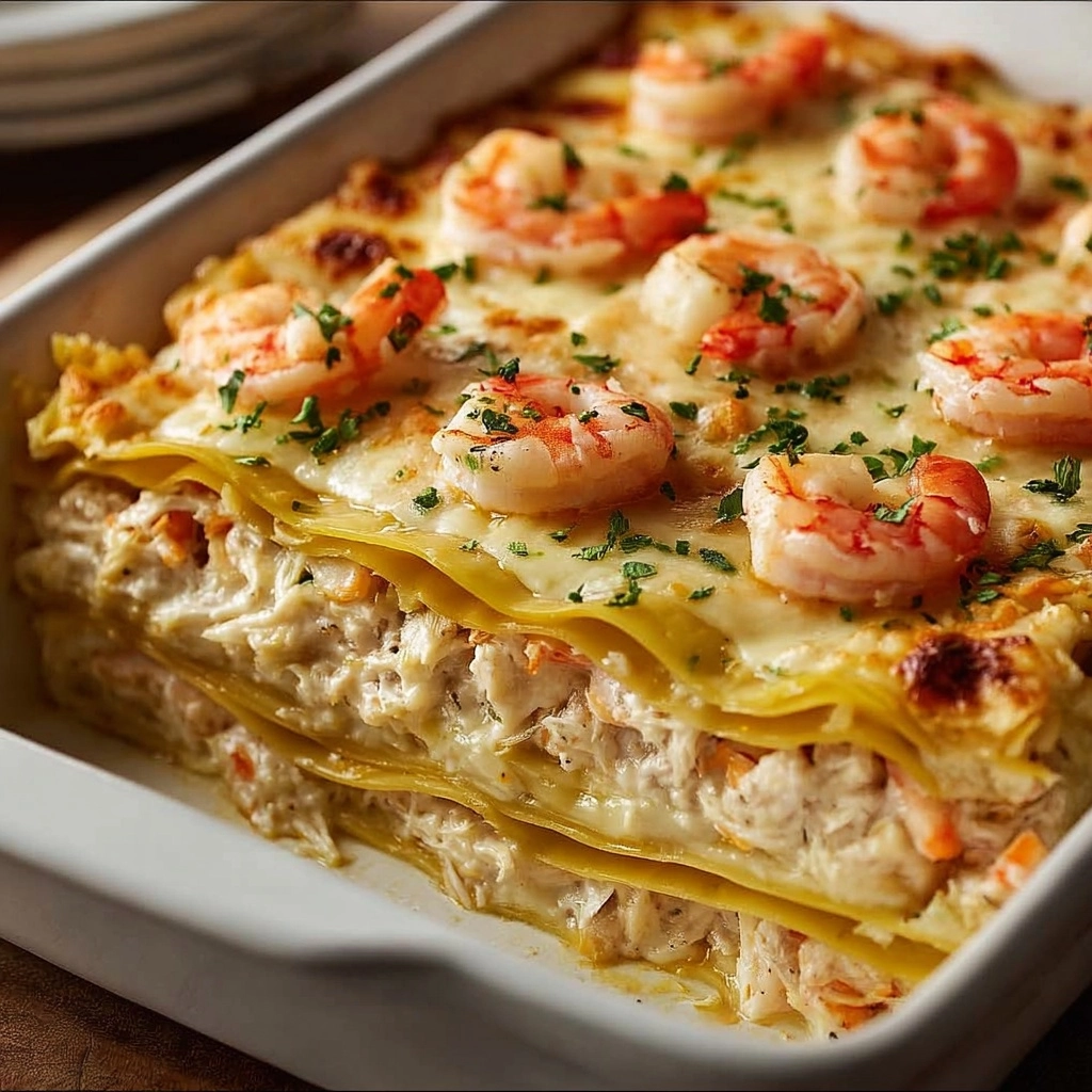 Seafood Lasagna with Shrimp & Crab Recipe - Recipe Image