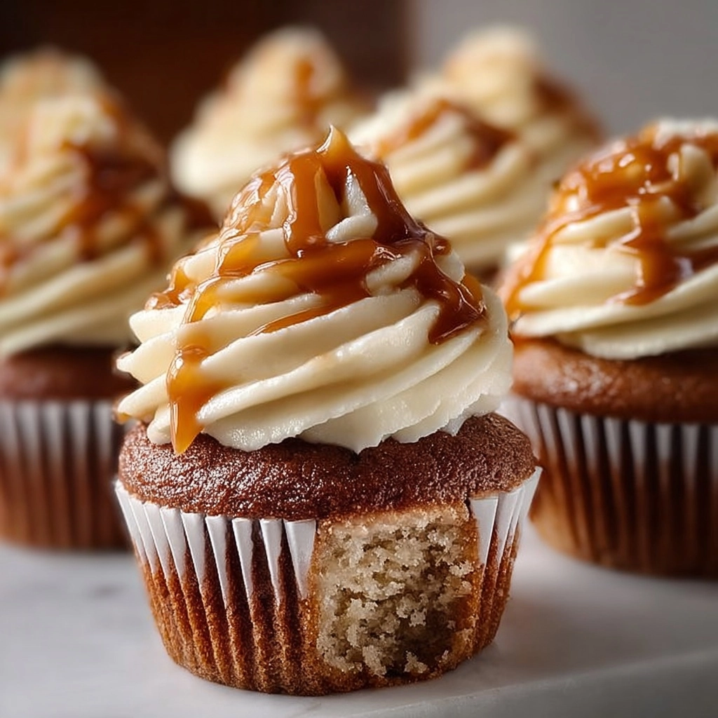 Gooey Salted Caramel Cream Cheese Cupcakes Recipe