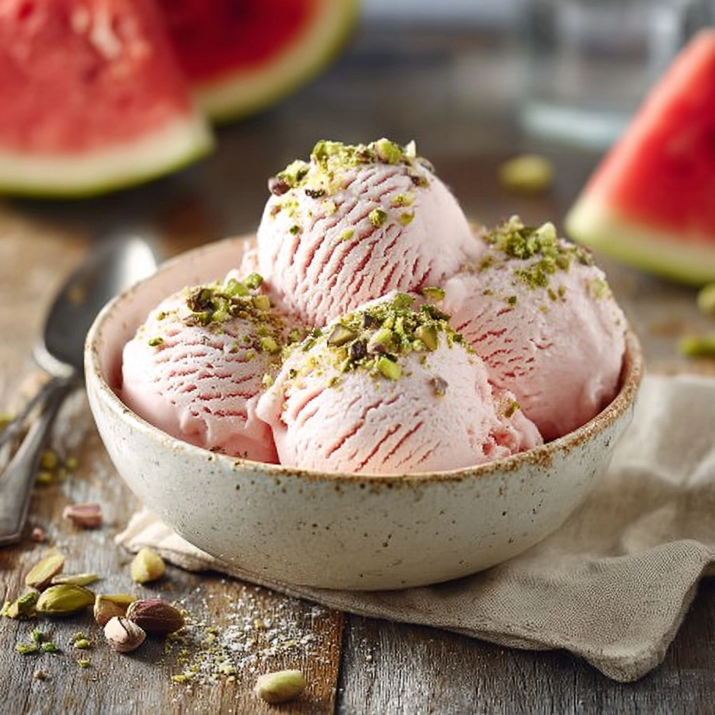 Watermelon Pistachio Ice Cream Recipe