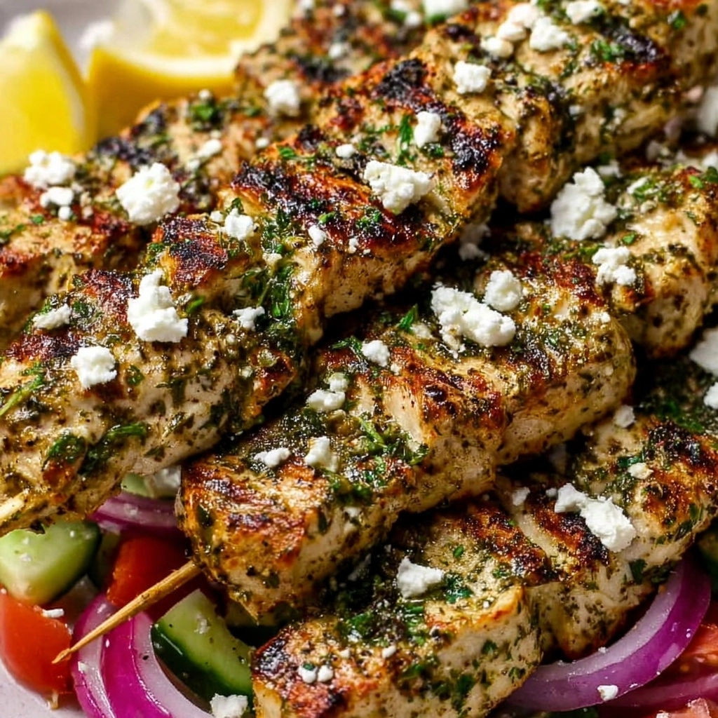 Grilled Greek Chicken Souvlaki with Lemon-Garlic Marinade Recipe