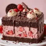 Strawberry Cake with Oreo Crumble & Cookies ’n Cream Icing