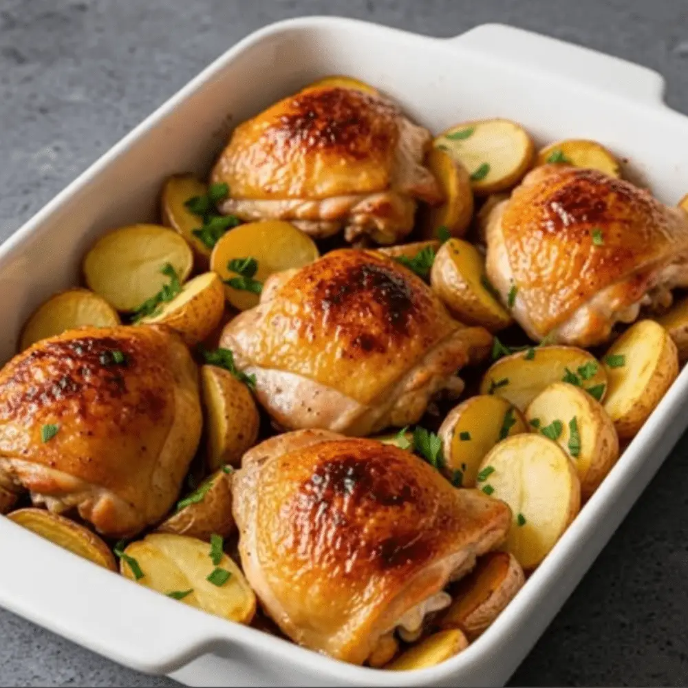 Ultimate Garlic-Herb Roasted Chicken & Potatoes Traybake
