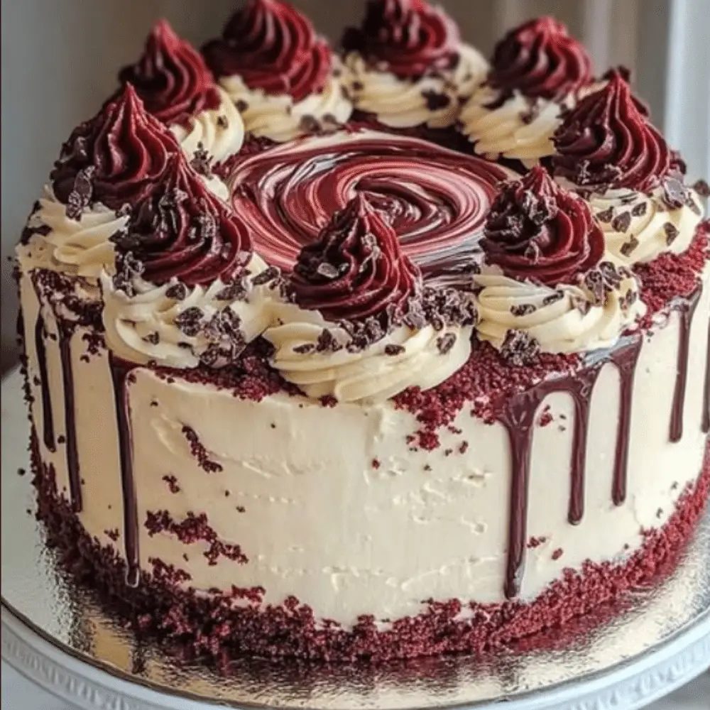 Luxurious Red Velvet Nutella Swirl Cake