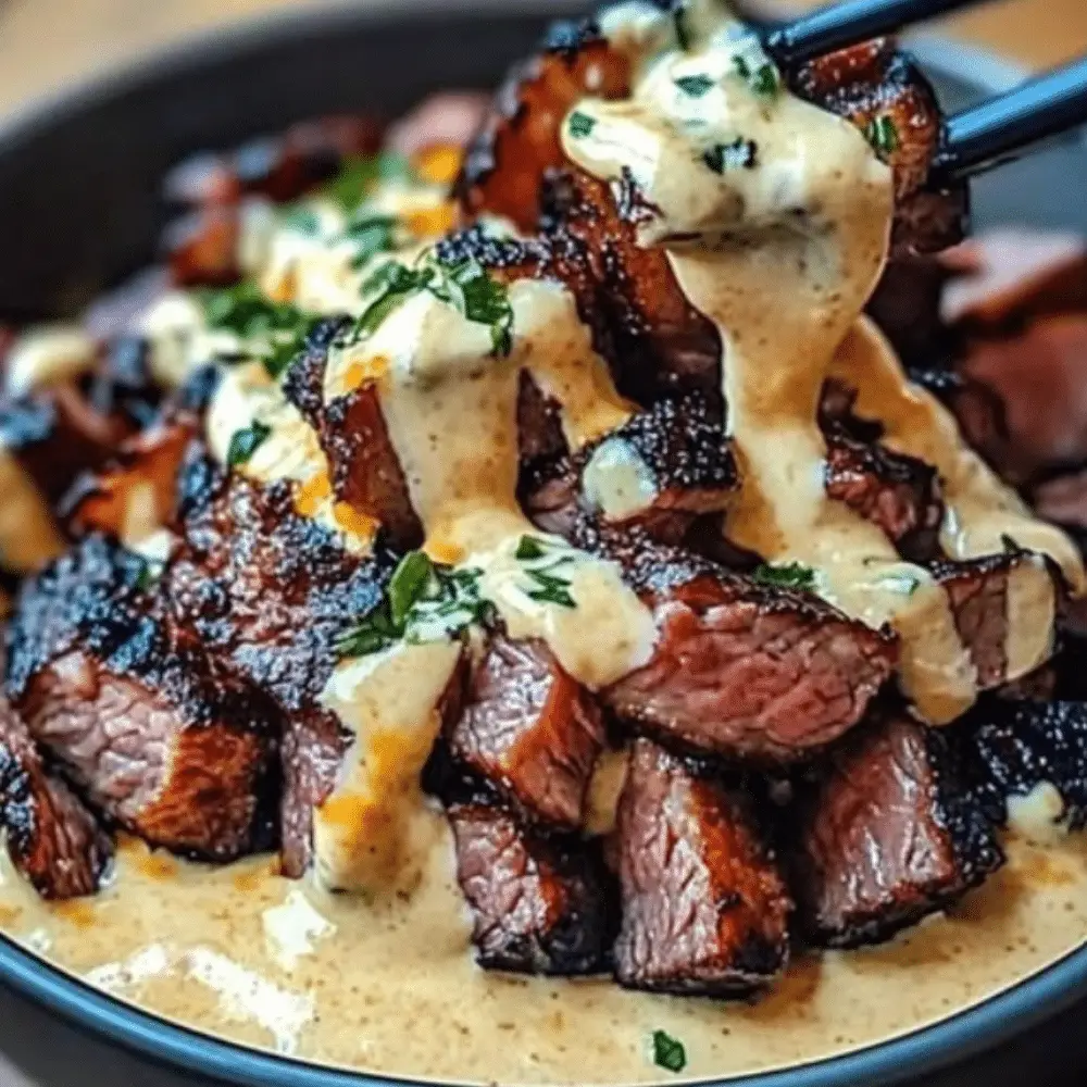 Grilled Beef Bowl with Creamy Garlic Sauce