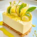 Refined Lime Mousse Cheesecake with Green Grape Garnish 3 Refined Lime Mousse Cheesecake with Green Grape Garnish