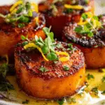 The Visual Illusion 2.0: Sweet Potato “Scallops” with Lemon-Butter Sauce