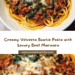 Creamy Velveeta Bowtie Pasta with Italian Beef Marinara Recipe
