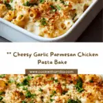 Savory Baked Chicken Pasta with Garlic Parmesan Recipe