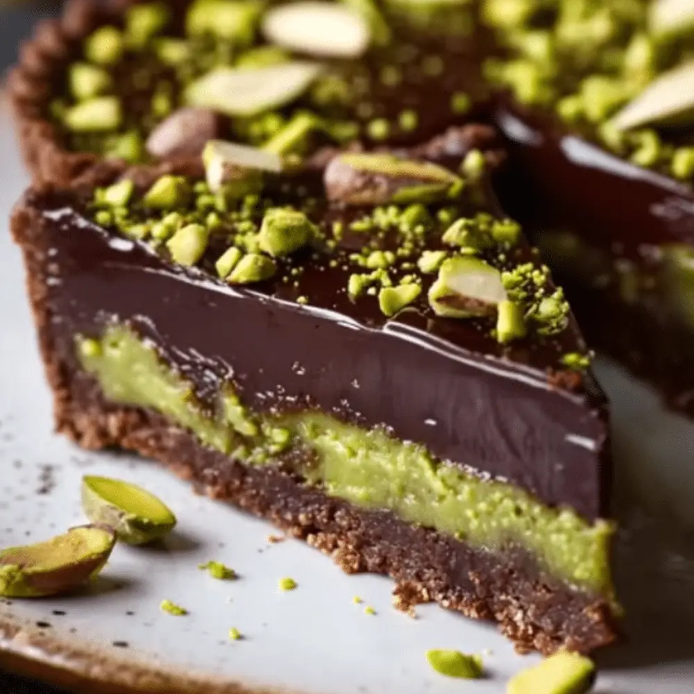 Decadent Chocolate Pistachio Tart with Ganache