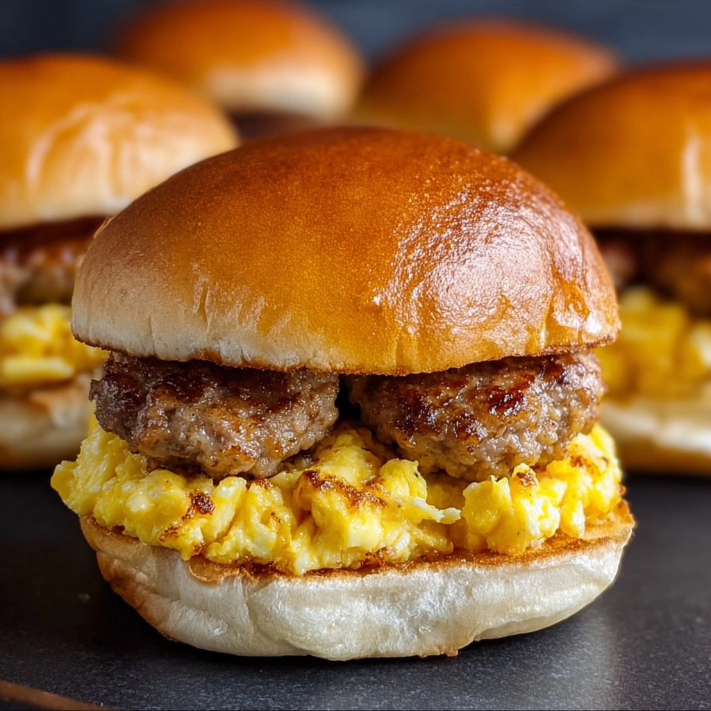 Breakfast Sliders with Sausage and Scrambled Eggs Recipe