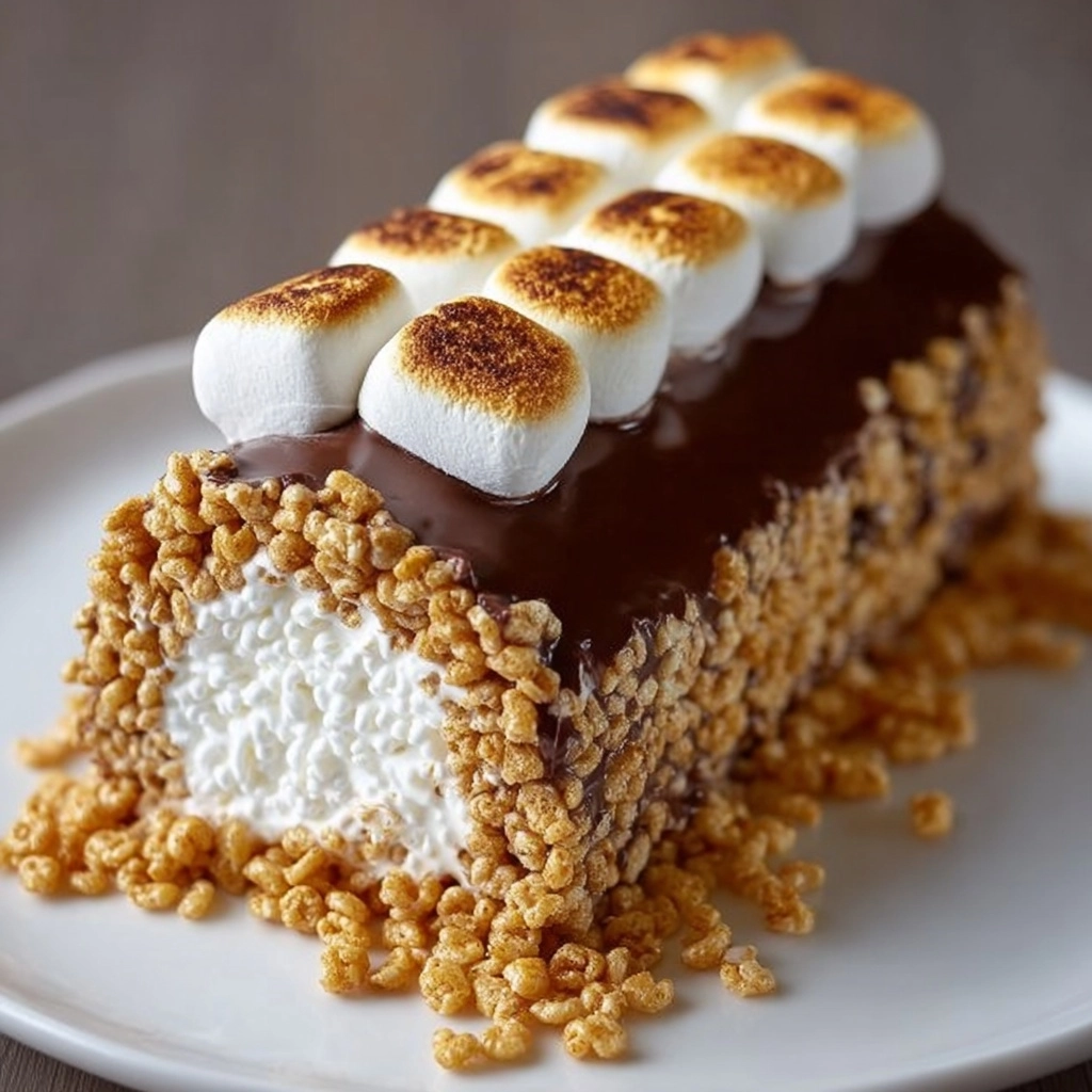 S'mores Cereal Roll Cake Recipe