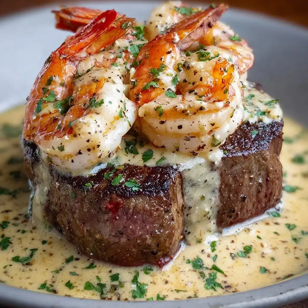 Filet Mignon with Shrimp & Lobster Cream Sauce Recipe 3 Filet Mignon with Shrimp & Lobster Cream Sauce Recipe - Recipe Image