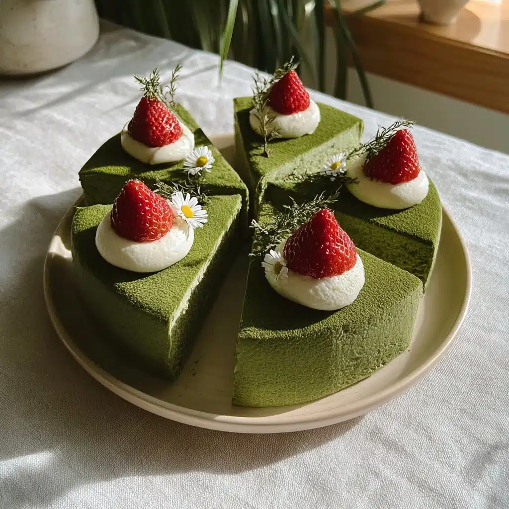 Matcha Mille Creepe Cake with Strawberries Recipe