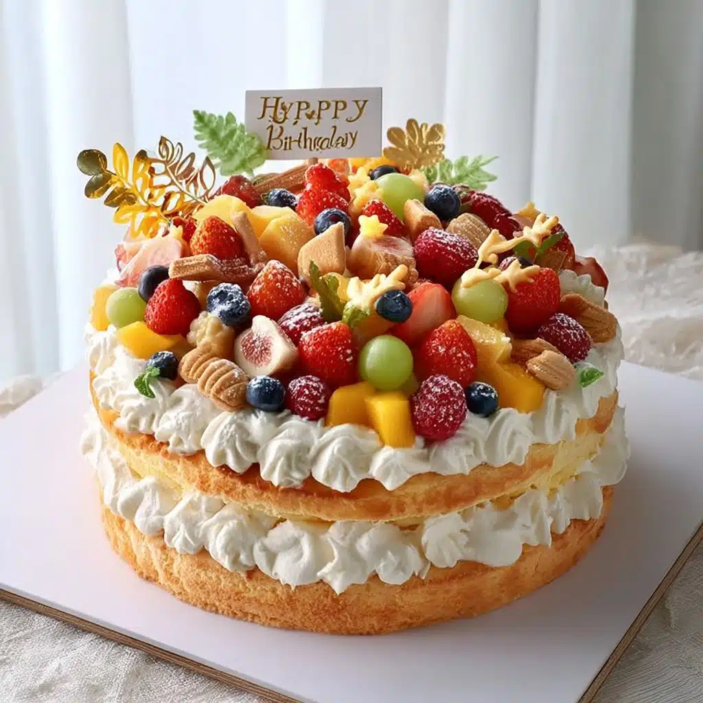 Fresh Fruit Whipped Cream Cake Recipe